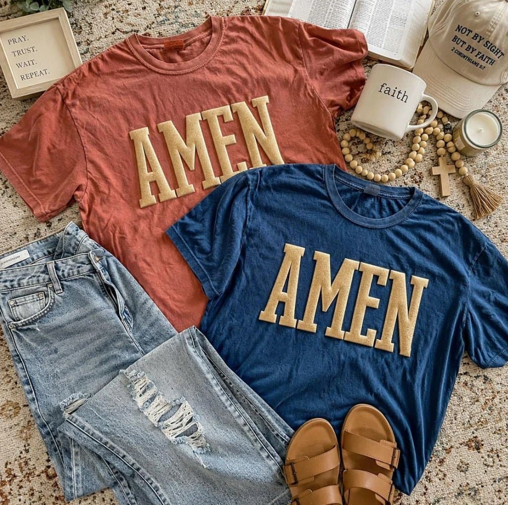 Gold Metallic AMEN - Tee